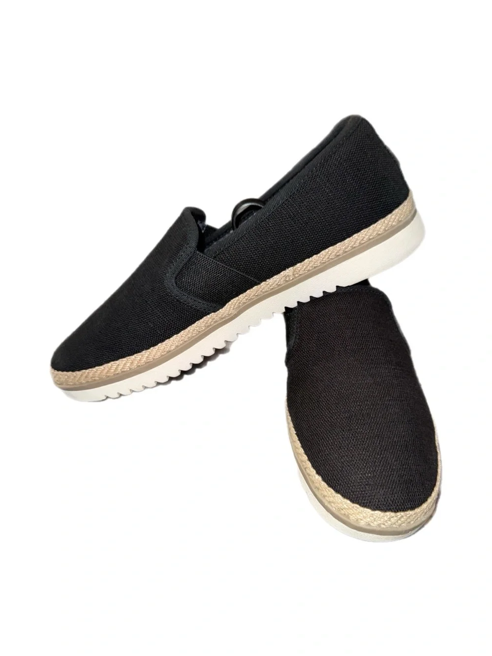 Women’s BOBS Skechers flexpadrille Black Slip-On Canvas shoes size 9